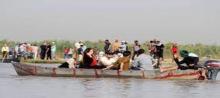 A group of European tourists in al-Chibayish Marshes in Nasiriyah, southern Iraq