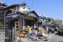 Photo taken in Miyazaki on Sept. 1, 2024, shows a house damaged earlier by gusts as Typhoon Shanshan passed the southwestern Japan region. (Kyodo)