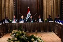 PM Mohammed Shia Al-Sudani (center) participated in New York in a dialogue session held by the US Chamber of Commerce and Al-Monitor, in the presence of an elite group of investors, businessmen, representatives of American companies, and the Iraqi-American Business Council