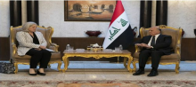 FM Fuad Hussein (right), US Ambassador Alina Romanski (Left)