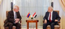 President Abdul Latif Jamal Rashid (right), his Armenian counterpart, Vahagn Khachaturyan (left)