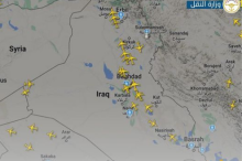 A diagram showing the movement of aircraft in the skies of Iraq