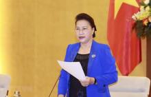 NA Chairwoman Nguyen Thi Kim Ngan speaks at the meeting. (Photo: VNA)