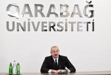 President Ilham Aliyev highlights heroism of soldiers at meeting with students of Garabagh University