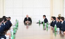President Ilham Aliyev received members of Azerbaijan national team, winners of the minifootball World Cup
