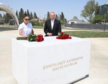 President Ilham Aliyev and First Lady Mehriban Aliyeva reviewed construction work at Ganja Memorial Complex
