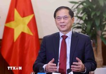 Deputy Prime Minister Bui Thanh Son serves as the chairperson of the steering committee for the Opening for the Signature of the United Nations Convention against Cybercrime (Hanoi Convention) and related events in Vietnam. (Photo: VNA)