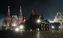 Milirary equipment takes part in Victory Day Parade rehearsal. Categories:War, conflict, unrest, Arts, culture, entertainment Location: Moscow, Russia Event date: 04/29/2014 Author: Alexander Vilf/Sputnik