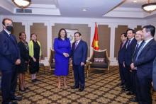 Prime Minister Pham Minh Chinh (R) and Mayor of the City and County of San Francisco London Breed (Photo: VNA)