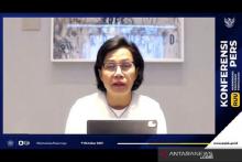 Indonesia's Finance Minister Sri Mulyani Indrawati holding a press conference here on October 7, 2021. (ANTARA/Youtube Kemenkeu RI/pri/FR)