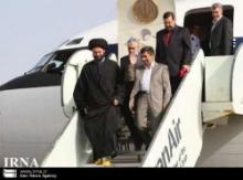 President Ahmadinejad arrives in Ardebil 
