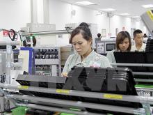 A mobile spare part production line at the RoK's Samsung Electronics in Thai Nguyen. (Source: VNA)