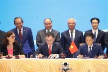 At the signing ceremony for EVFTA (Photo: VNA)