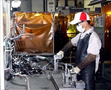 Machinery components are produced at Vietnam Precision Industrial No. 1 Co Ltd in Khai Quang Industrial Park, Vinh Phuc province. (Photo: VNA)