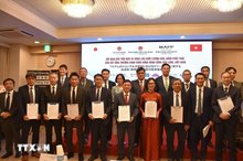 Numerous MoUs and cooperation agreements are signed during the conference. (Photo: VNA)