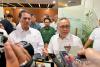 Indonesian Coordinating Minister for Food Zulkifli Hasan (right) and Agriculture Minister Andi Amran Sulaiman (left) speak to the media in Jakarta on Tuesday (November 11, 2025). ANTARA
