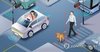 This illustrated image depicts self-driving technology. (Yonhap)