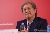 "No Other Choice" director Park Chan-wook listens to questions during a press conference at the Busan Cinema Center in Haeundae, Busan, on Sept. 17, 2025. (Yonhap)